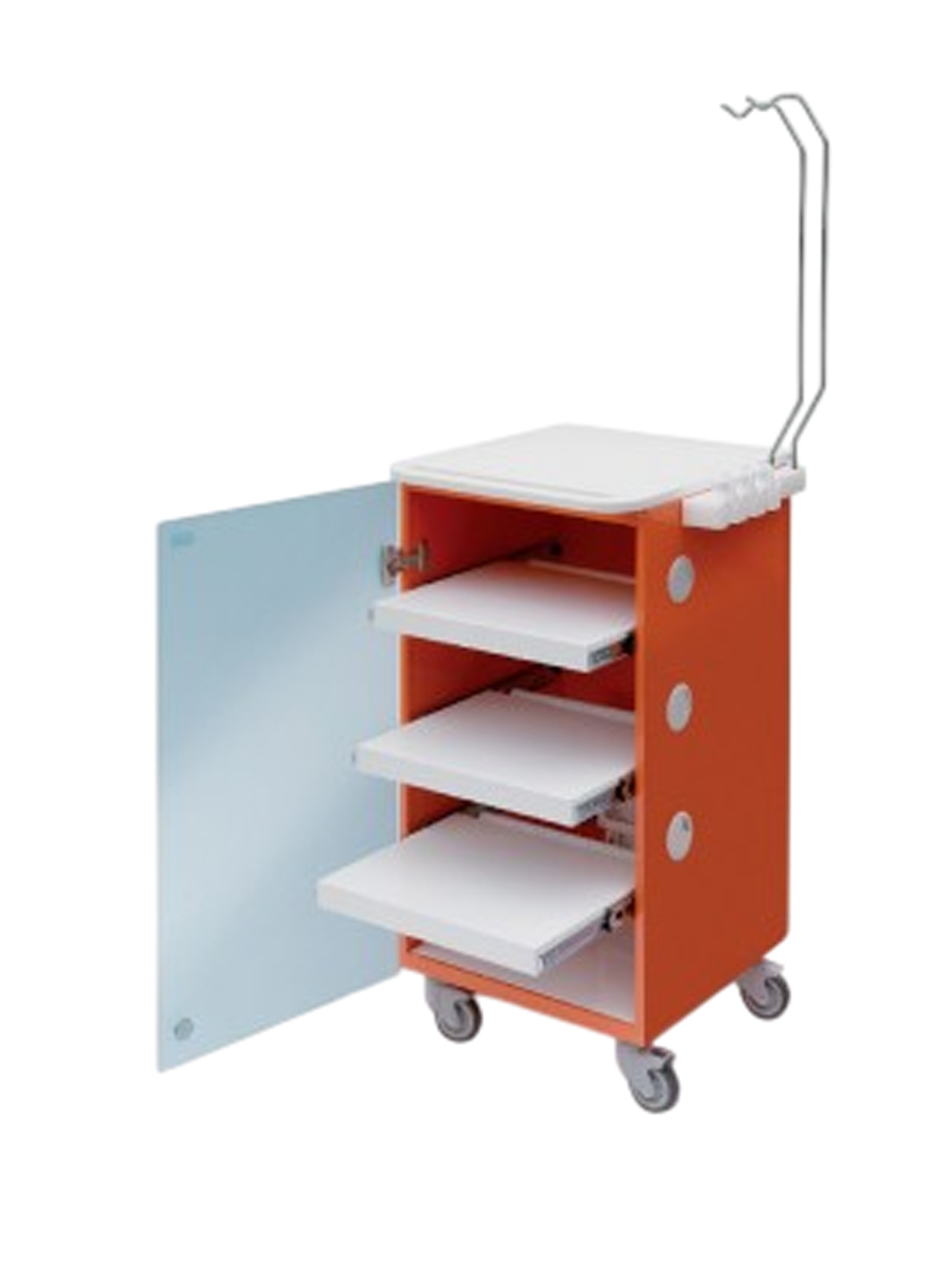 LC Implant Suite mit 3 ausziehbaren Fachböden (orange)