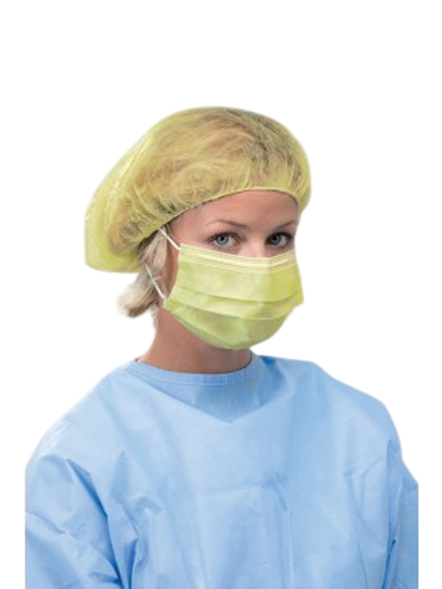 Runde Haube mit elastischem Bund, gelb
