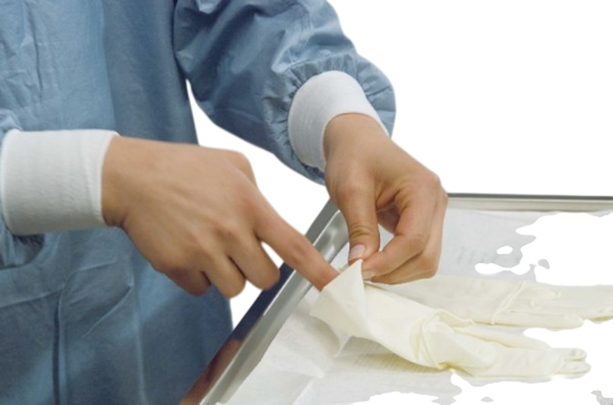 Paar sterile OP-Handschuhe