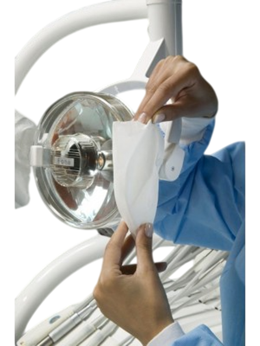 Haubenförmiger Handgriffüberzug mit Elastik, weiss