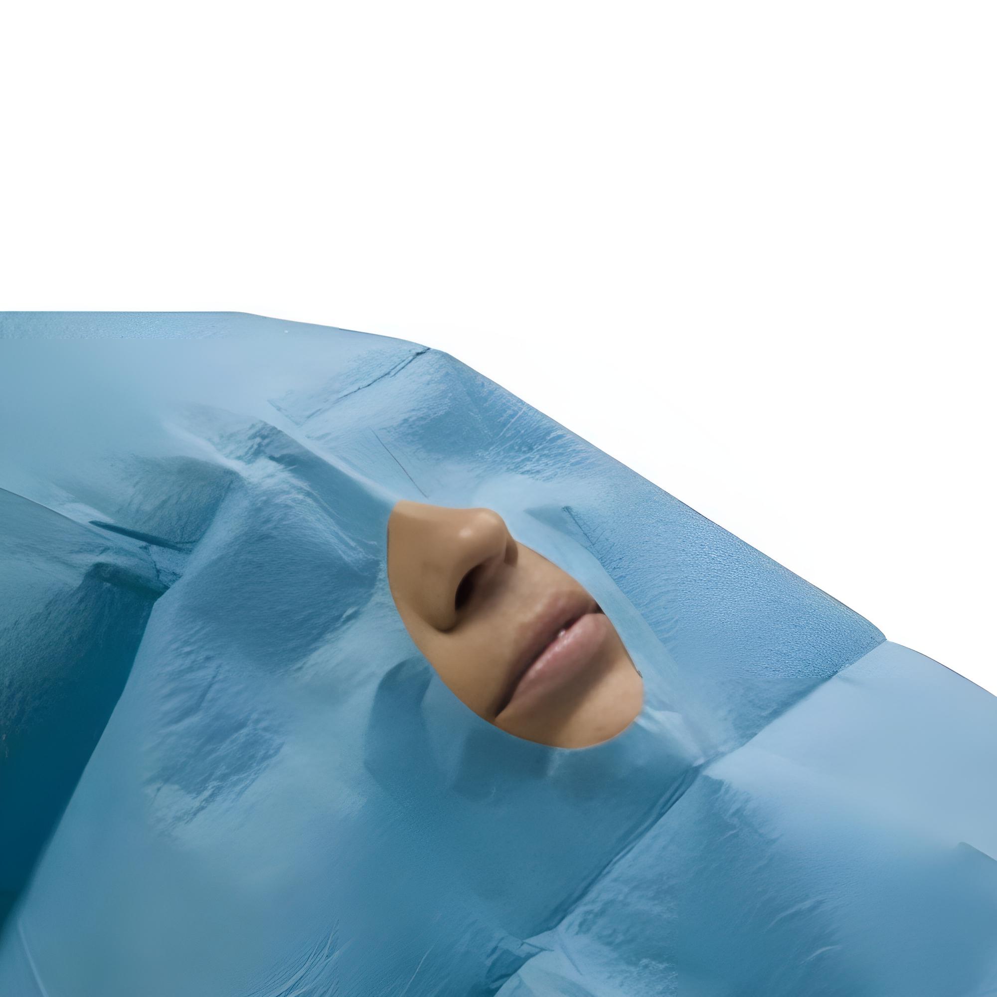 Flüssigkeitsabweisendes Abdecktuch 100x150 cm mit verklebbarer Öffnung 6x9 cm
