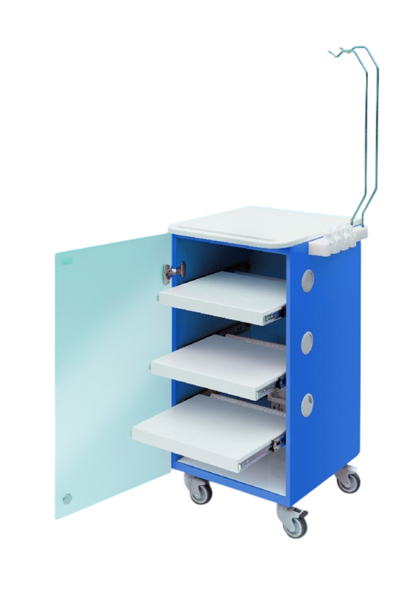 LC Implant Suite mit 3 ausziehbaren Fachböden (blau)