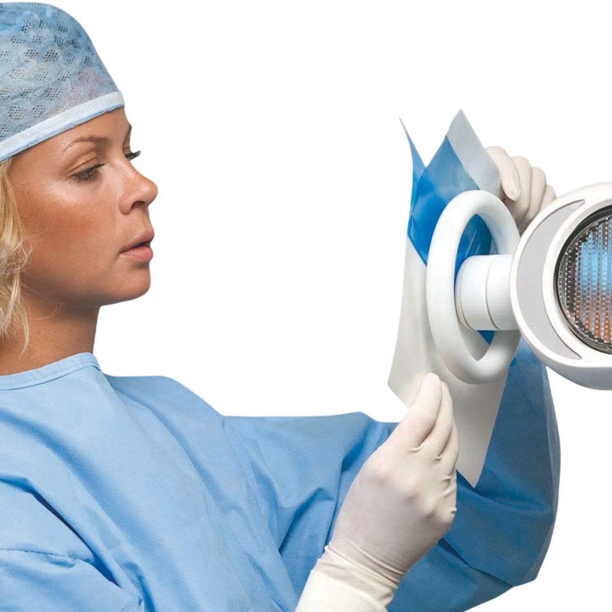 10 sterile Blisterpackungen mit fünf 2CROSS20 Klebefolien 20x20 cm - hellblau